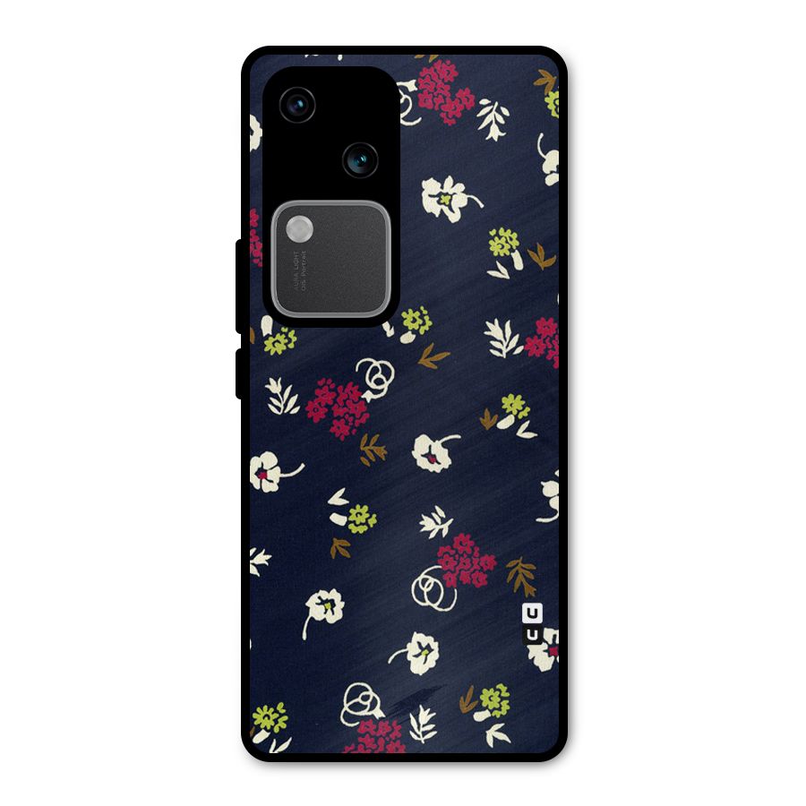 Tiny Flowers Metal Back Case for Vivo V30 Pro