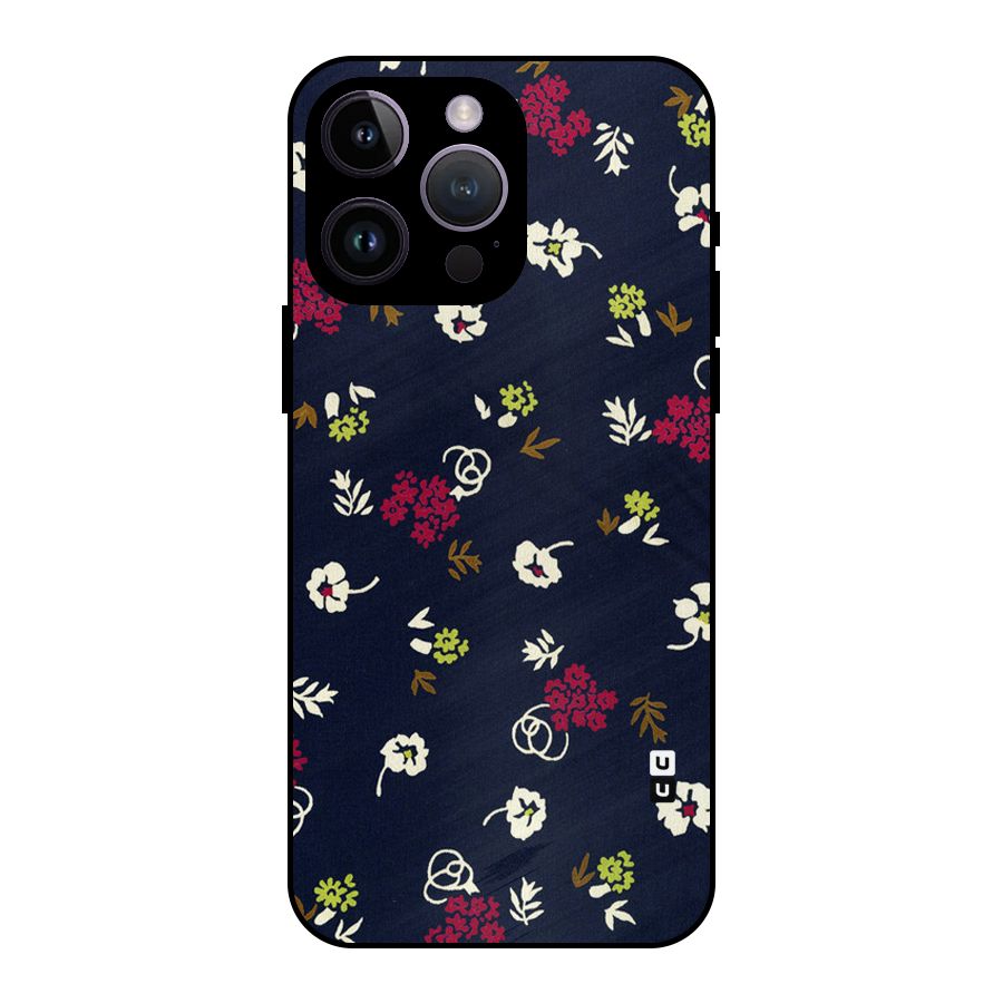 Tiny Flowers Metal Back Case for iPhone 14 Pro Max
