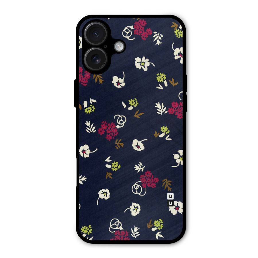 Tiny Flowers Metal Back Case for iPhone 16 Plus