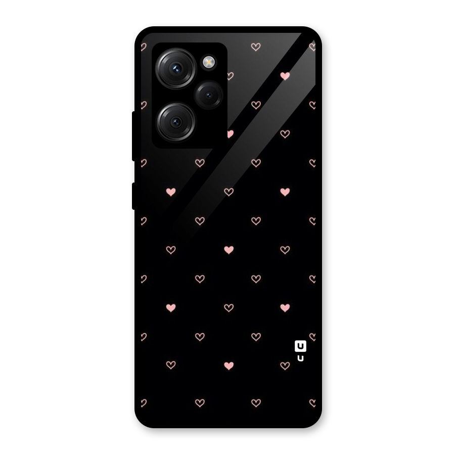Tiny Little Pink Pattern Glass Back Case for Poco X5 Pro