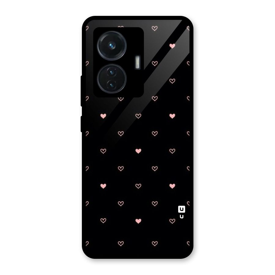 Tiny Little Pink Pattern Glass Back Case for Vivo T1 44W