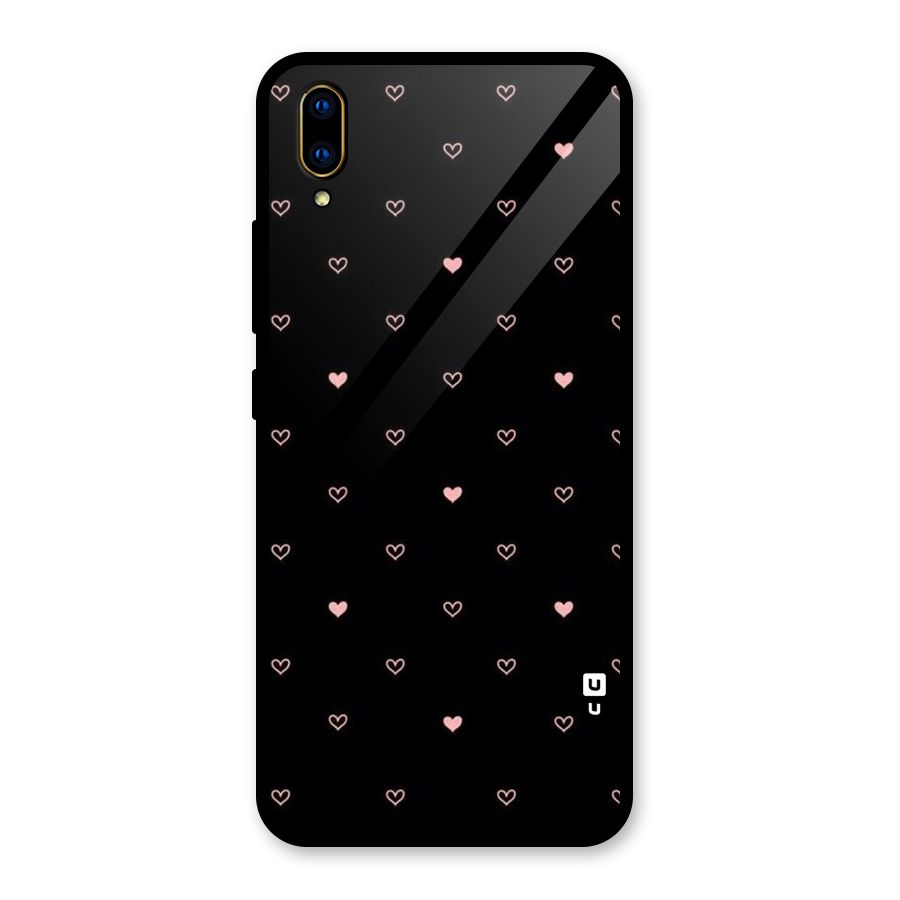 Tiny Little Pink Pattern Glass Back Case for Vivo V11 Pro