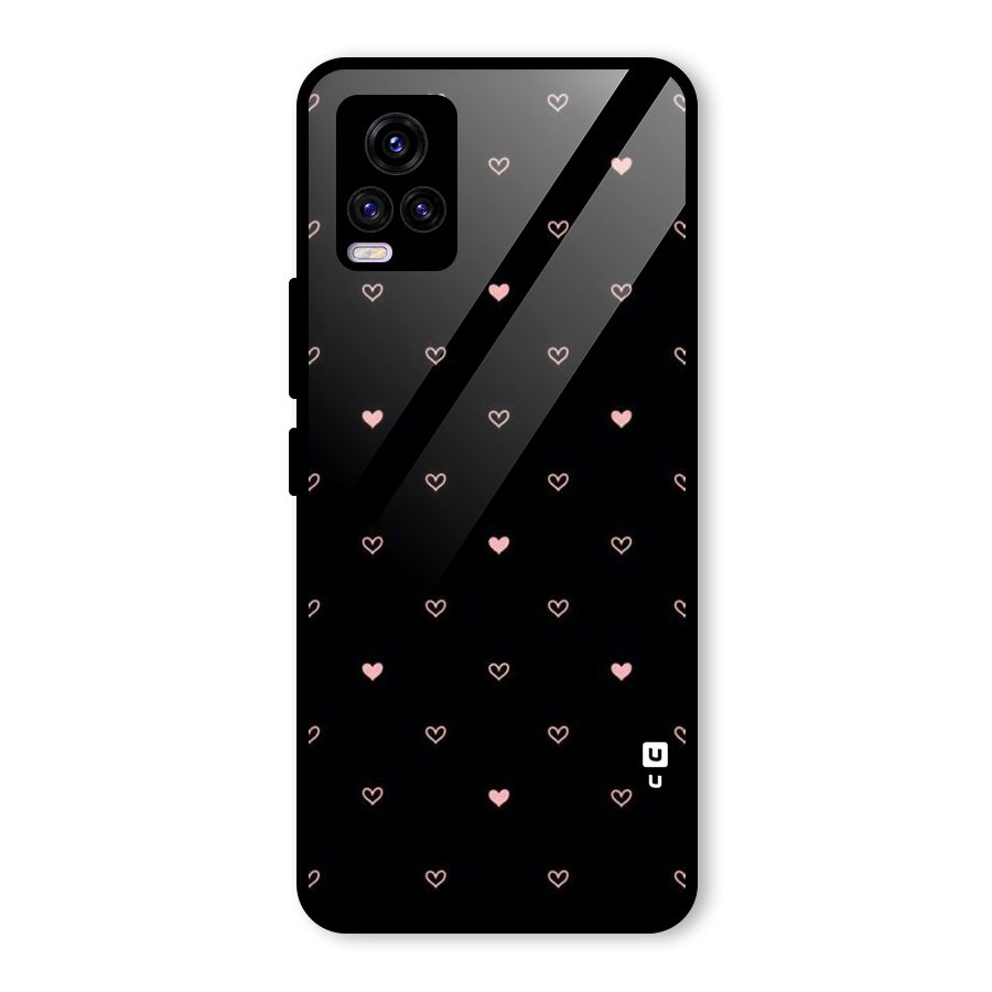 Tiny Little Pink Pattern Glass Back Case for Vivo V20 2021