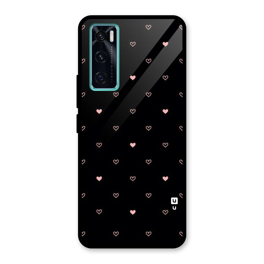 Tiny Little Pink Pattern Glass Back Case for Vivo V20 SE