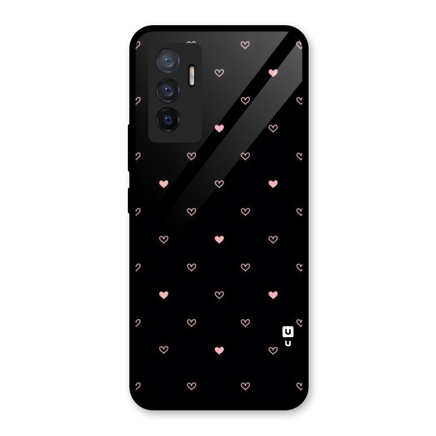 Tiny Little Pink Pattern Glass Back Case for Vivo V23e