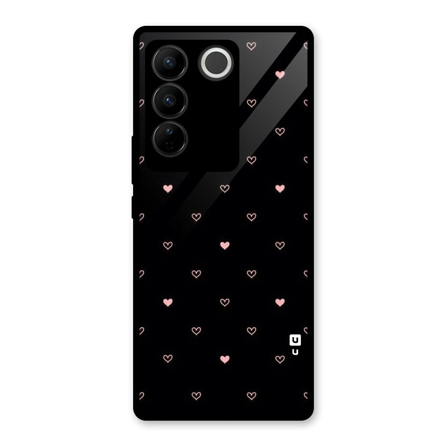 Tiny Little Pink Pattern Glass Back Case for Vivo V27