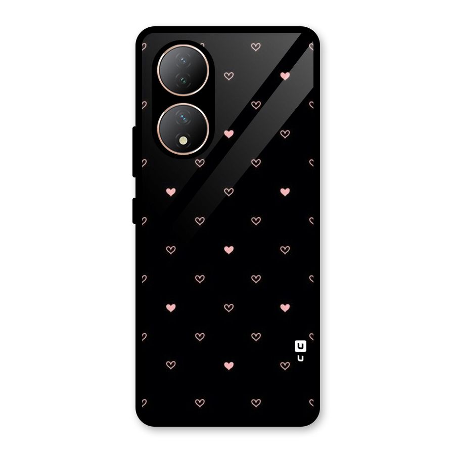 Tiny Little Pink Pattern Glass Back Case for Vivo Y100A
