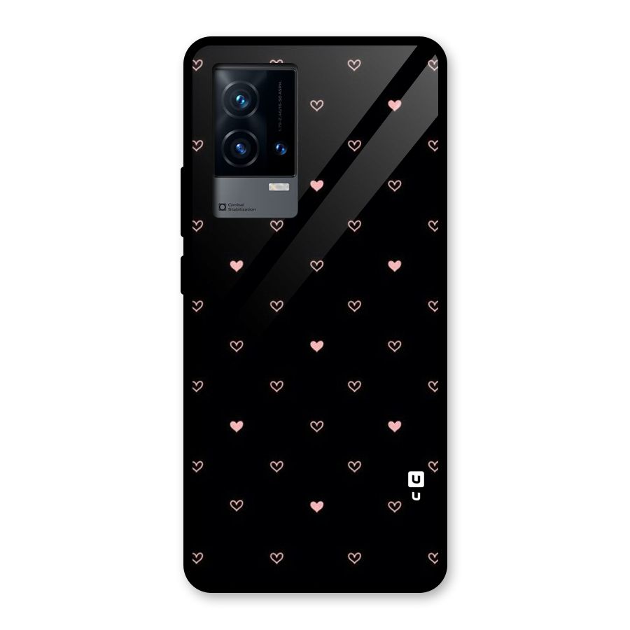 Tiny Little Pink Pattern Glass Back Case for iQOO 9 5G