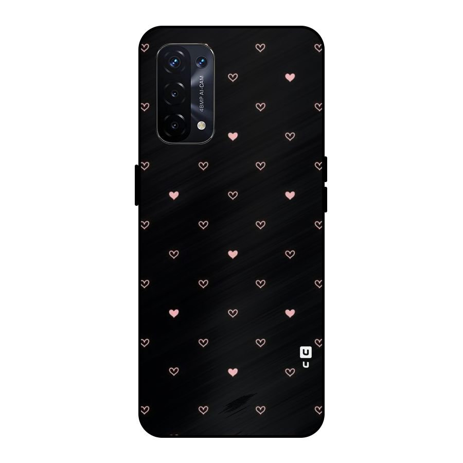 Tiny Little Pink Pattern Metal Back Case for Oppo A74 5G