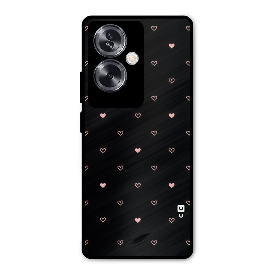 Tiny Little Pink Pattern Metal Back Case for Oppo A79 5G