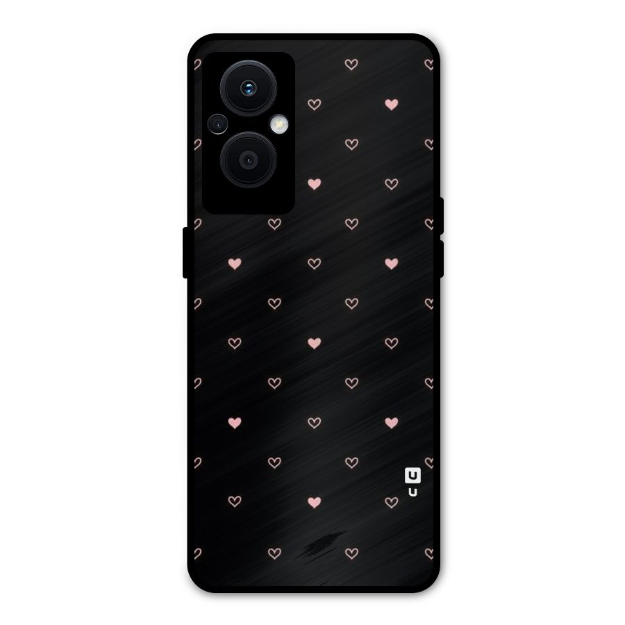Tiny Little Pink Pattern Metal Back Case for Oppo F21 Pro 5G