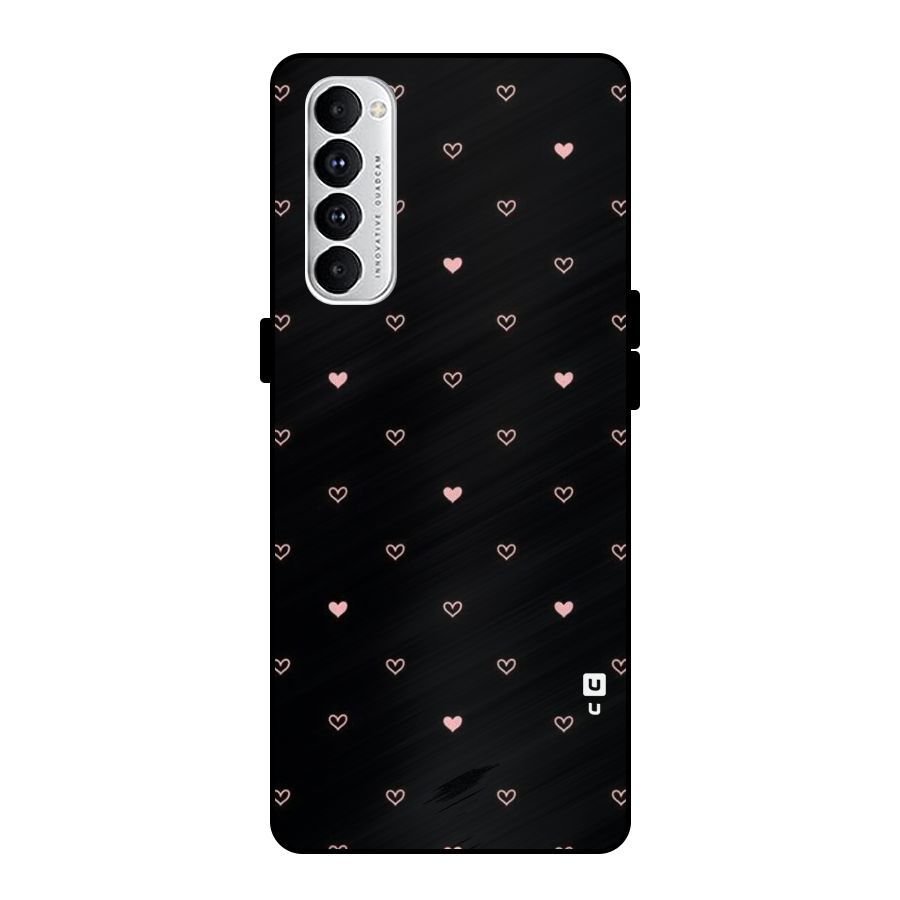 Tiny Little Pink Pattern Metal Back Case for Oppo Reno4 Pro