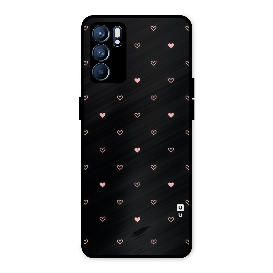 Tiny Little Pink Pattern Metal Back Case for Oppo Reno6 5G