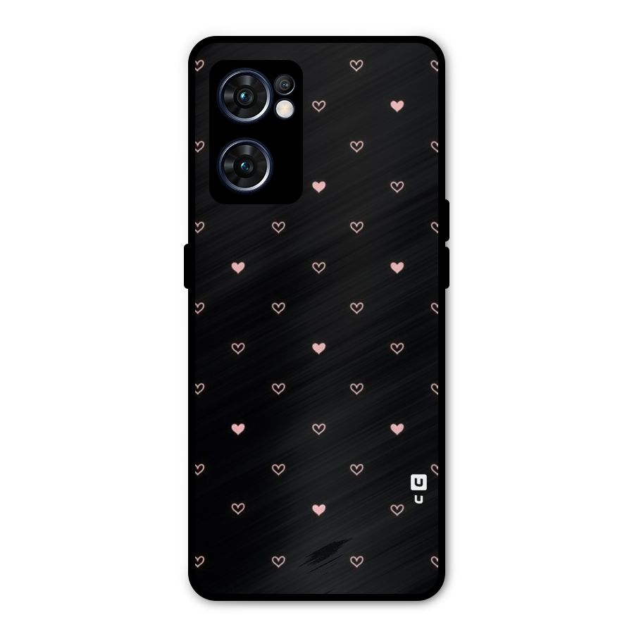 Tiny Little Pink Pattern Metal Back Case for Oppo Reno7 5G