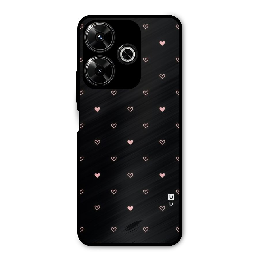 Tiny Little Pink Pattern Metal Back Case for Poco M6 Plus