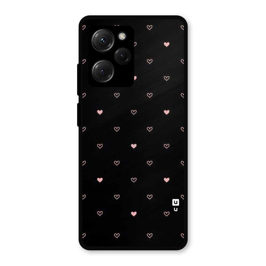 Tiny Little Pink Pattern Metal Back Case for Poco X5 Pro