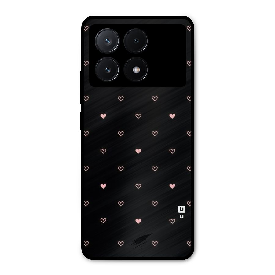 Tiny Little Pink Pattern Metal Back Case for Poco X6 Pro
