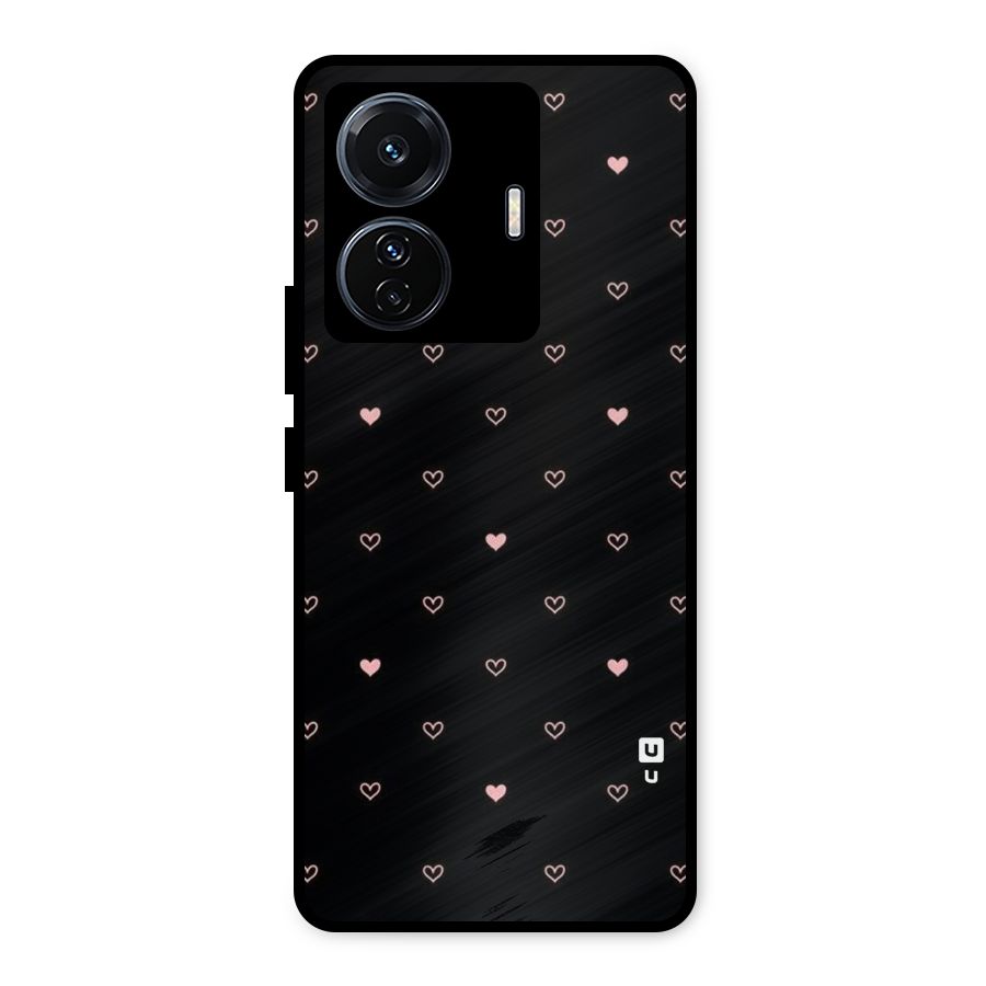 Tiny Little Pink Pattern Metal Back Case for Vivo T1 Pro