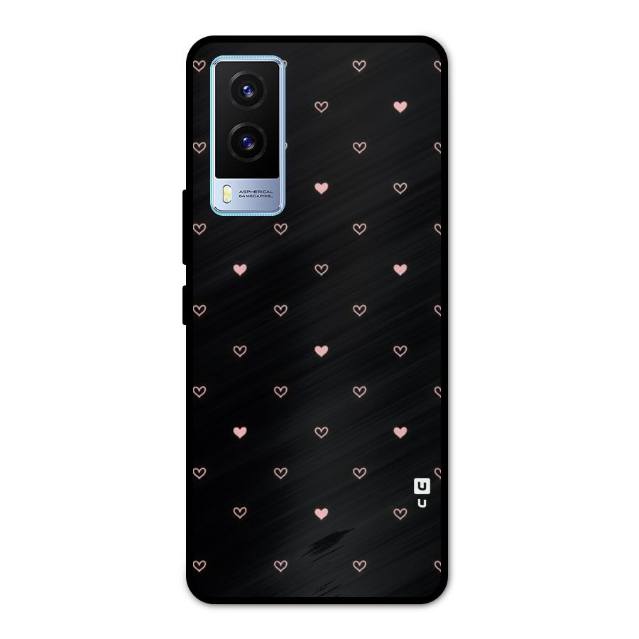 Tiny Little Pink Pattern Metal Back Case for Vivo V21e 5G