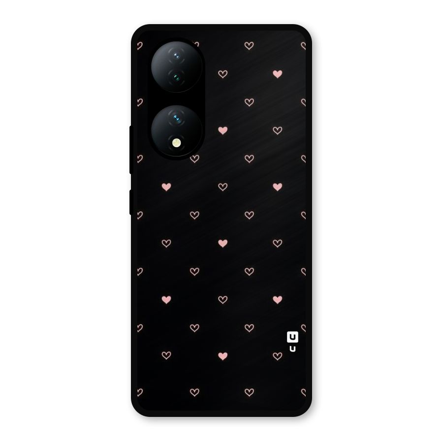 Tiny Little Pink Pattern Metal Back Case for Vivo Y100a