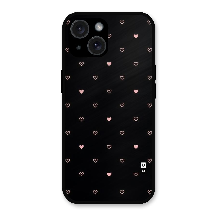 Tiny Little Pink Pattern Metal Back Case for iPhone 15