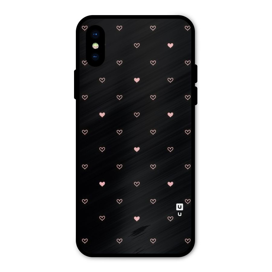 Tiny Little Pink Pattern Metal Back Case for iPhone XS