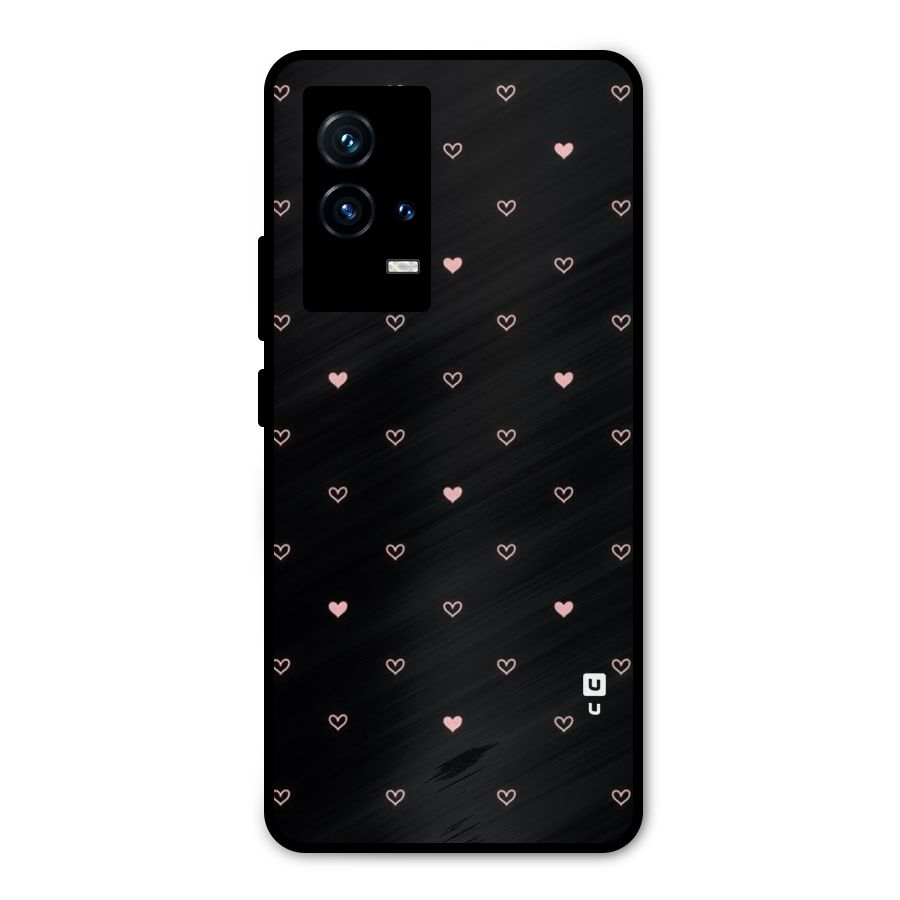 Tiny Little Pink Pattern Metal Back Case for iQOO 9 5G