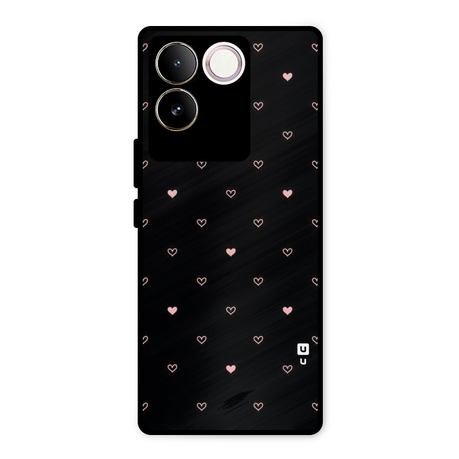 Tiny Little Pink Pattern Metal Back Case for iQOO Z7 Pro