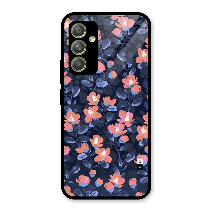 Tiny Peach Flowers Glass Back Case for Galaxy A54