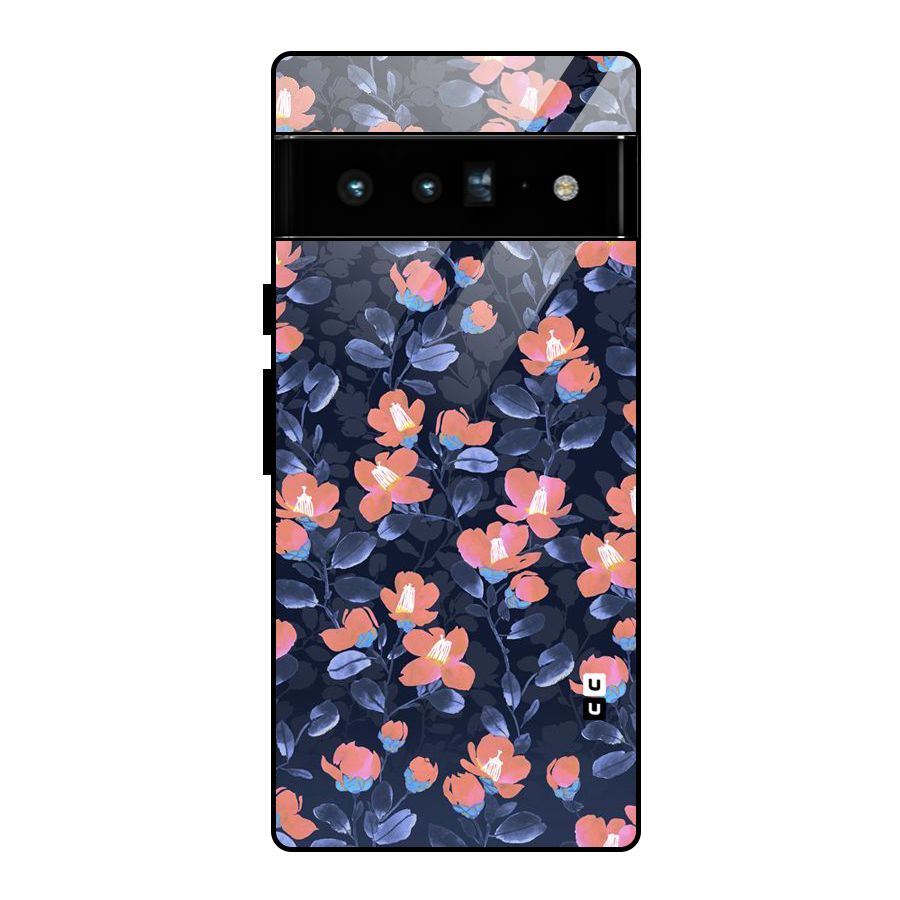 Tiny Peach Flowers Glass Back Case for Google Pixel 6 Pro