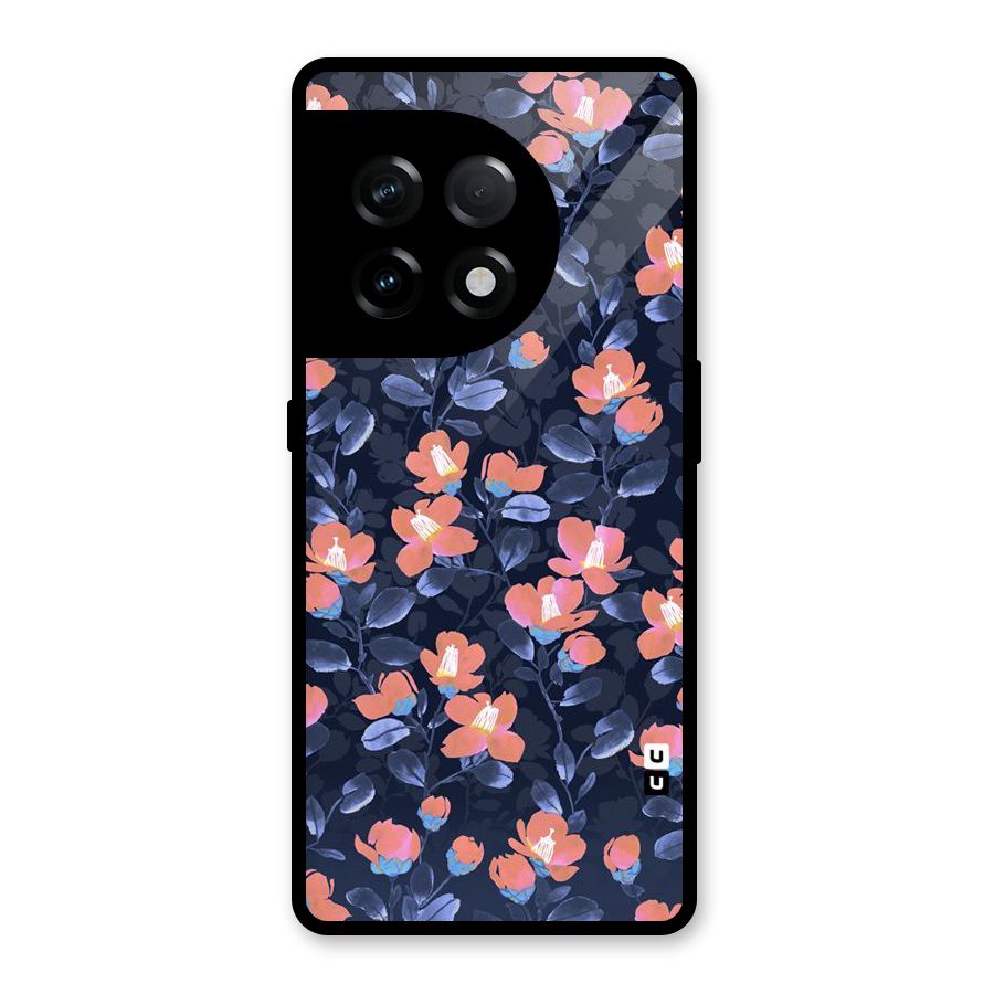 Tiny Peach Flowers Glass Back Case for OnePlus 11R