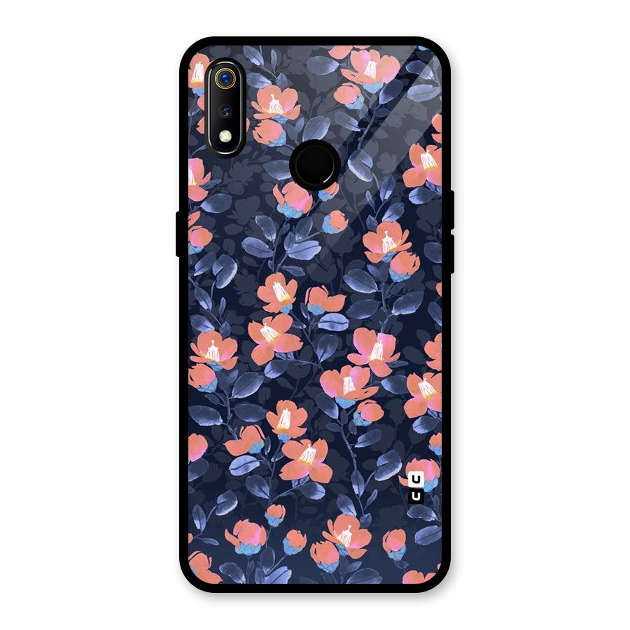 Tiny Peach Flowers Glass Back Case for Realme 3i