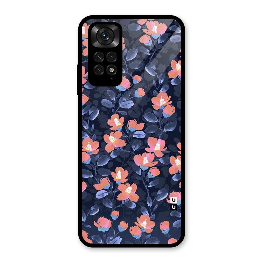 Tiny Peach Flowers Glass Back Case for Redmi Note 11S