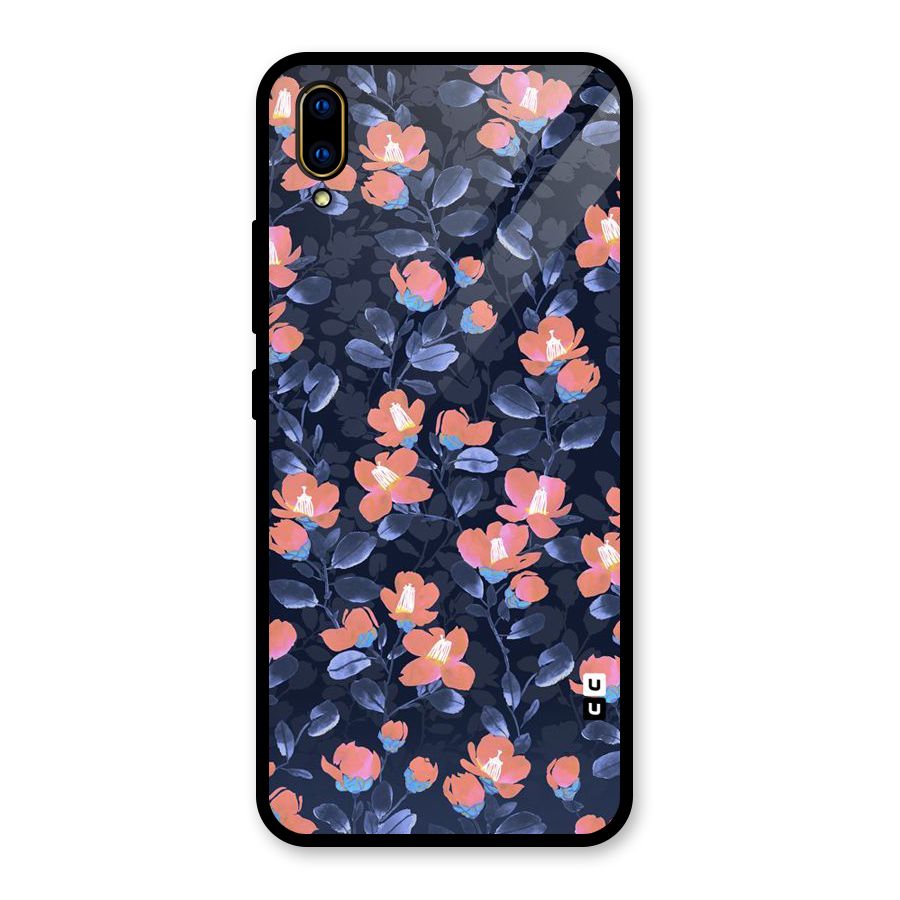 Tiny Peach Flowers Glass Back Case for Vivo V11 Pro