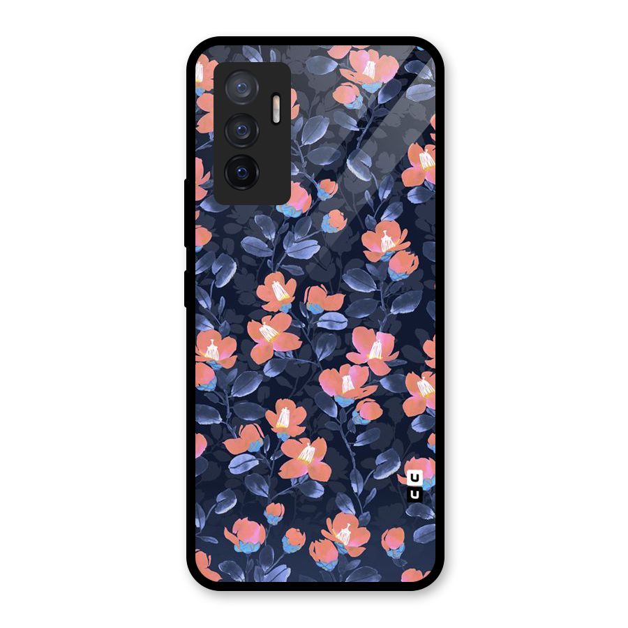 Tiny Peach Flowers Glass Back Case for Vivo V23e