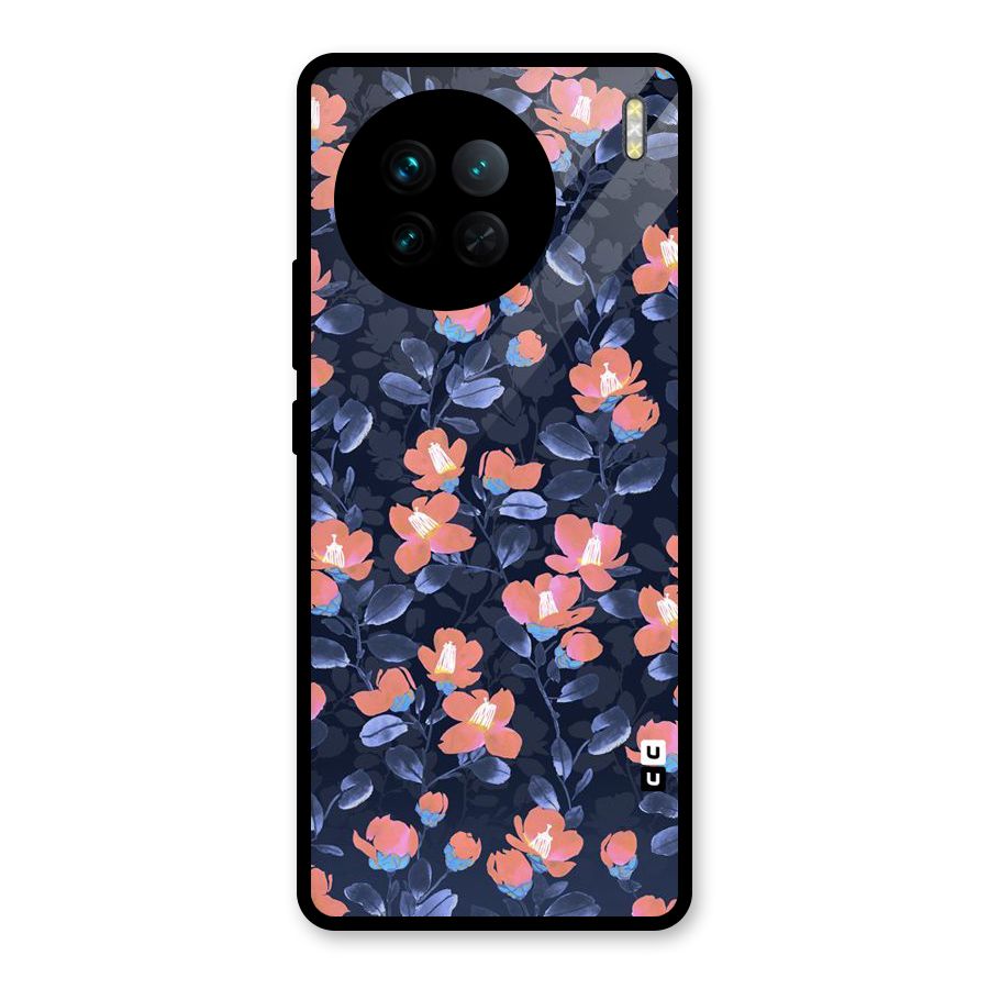 Tiny Peach Flowers Glass Back Case for Vivo X90