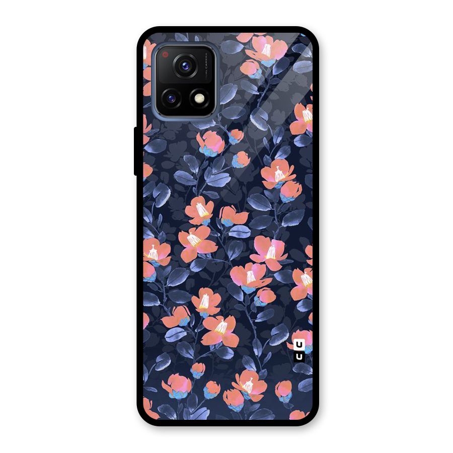 Tiny Peach Flowers Glass Back Case for Vivo Y72 5G
