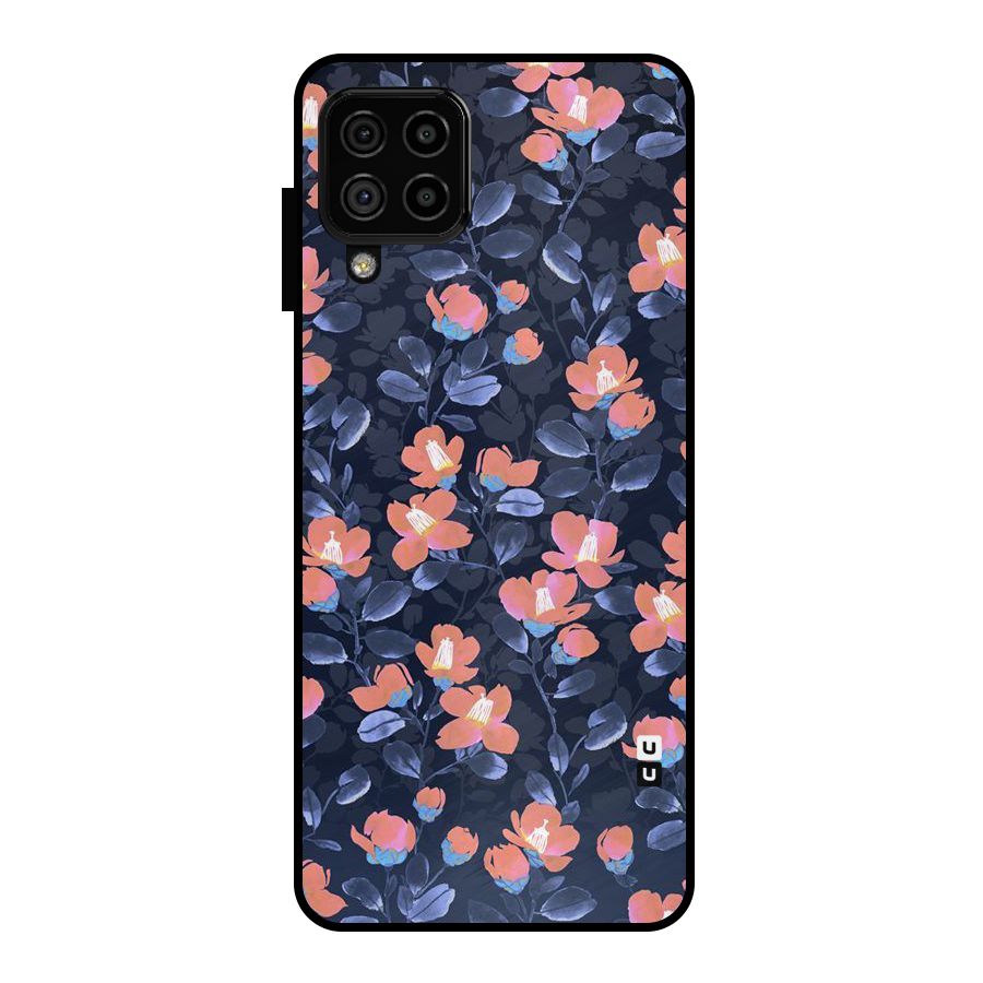 Tiny Peach Flowers Metal Back Case for Galaxy A22 4G