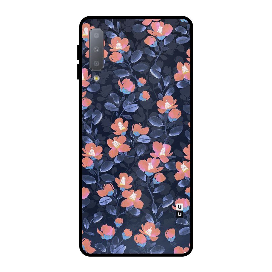 Tiny Peach Flowers Metal Back Case for Galaxy A7 (2018)