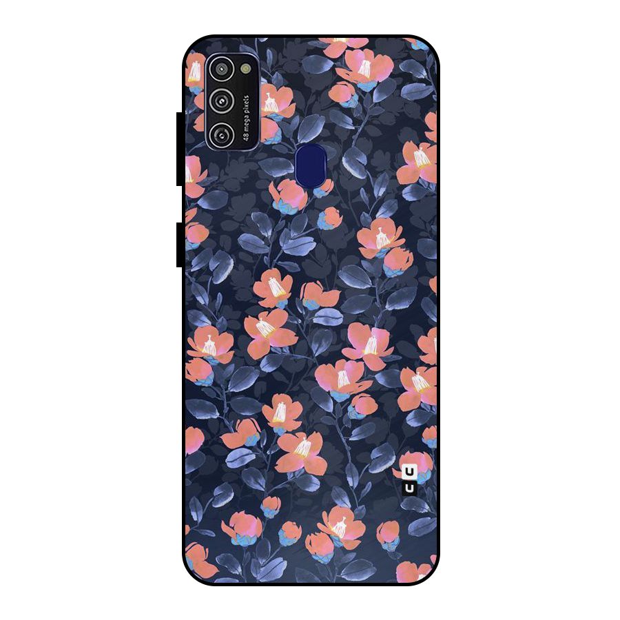 Tiny Peach Flowers Metal Back Case for Galaxy M21