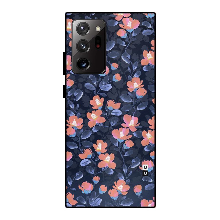 Tiny Peach Flowers Metal Back Case for Galaxy Note 20 Ultra