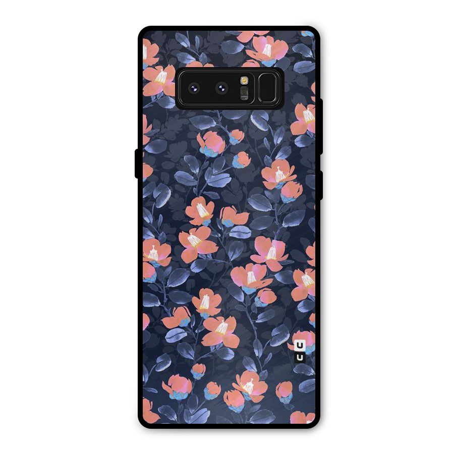 Tiny Peach Flowers Metal Back Case for Galaxy Note 8