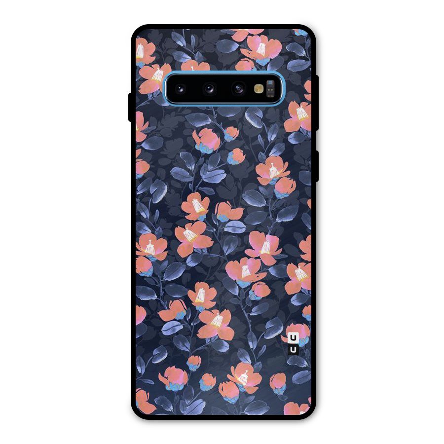 Tiny Peach Flowers Metal Back Case for Galaxy S10