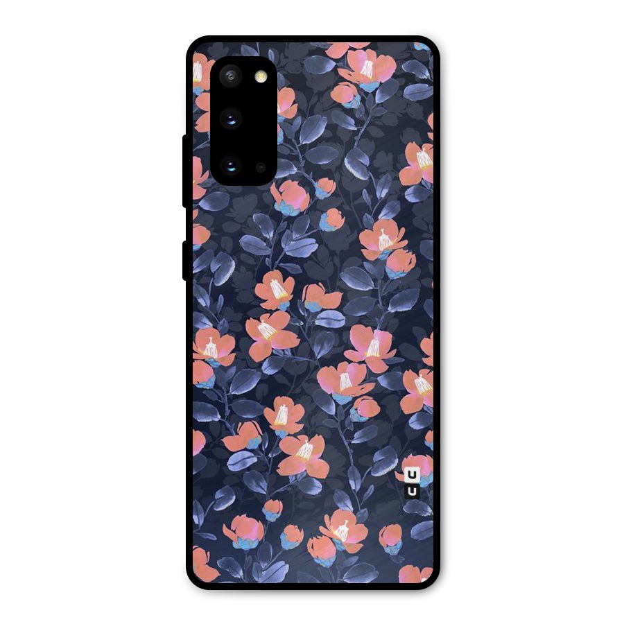 Tiny Peach Flowers Metal Back Case for Galaxy S20