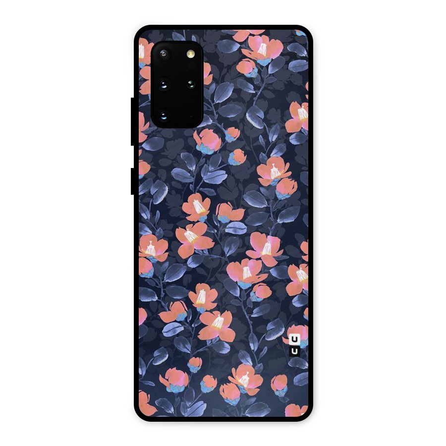 Tiny Peach Flowers Metal Back Case for Galaxy S20 Plus