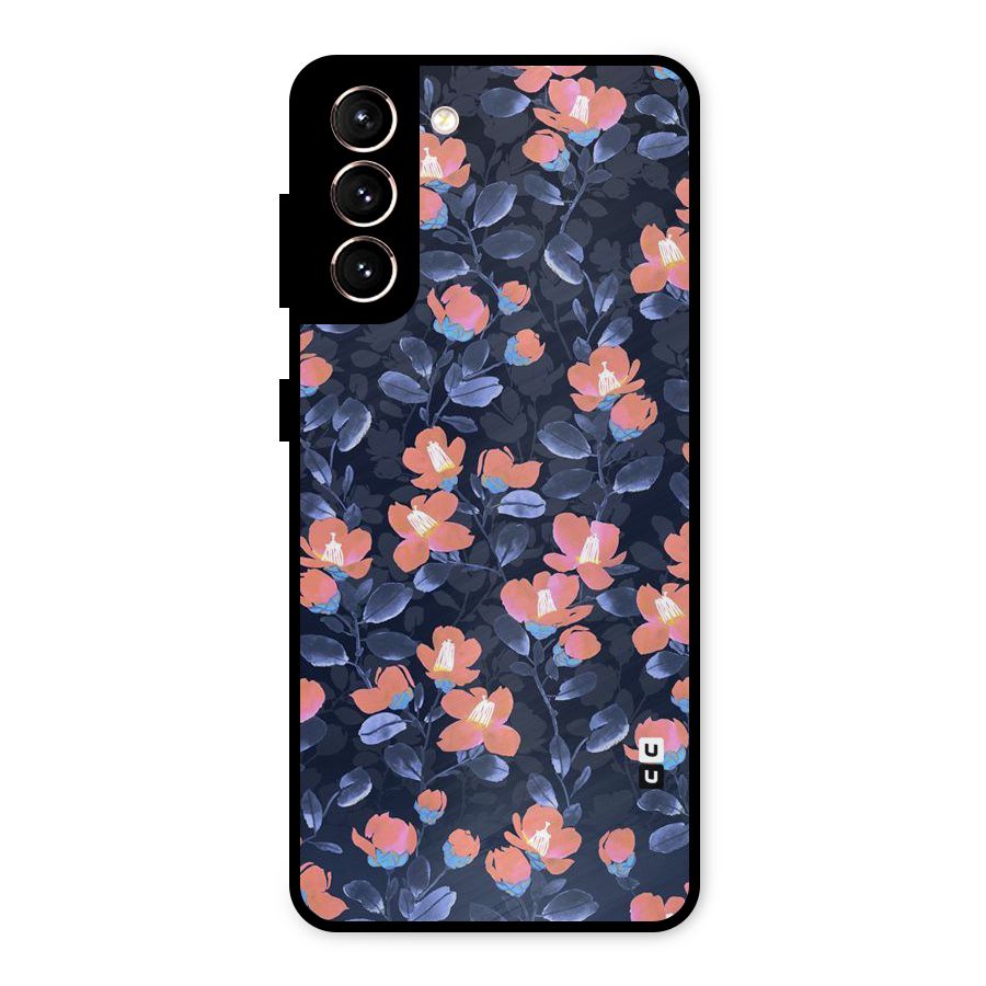 Tiny Peach Flowers Metal Back Case for Galaxy S21 5G