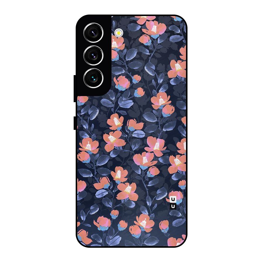 Tiny Peach Flowers Metal Back Case for Galaxy S22 5G