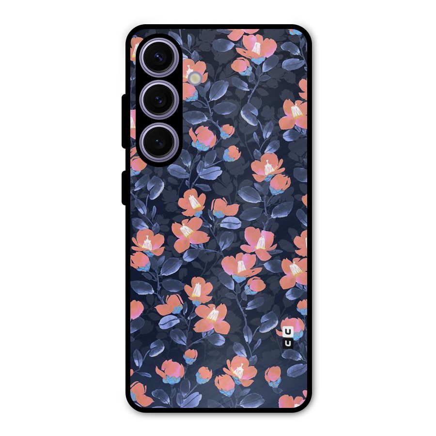 Tiny Peach Flowers Metal Back Case for Galaxy S24