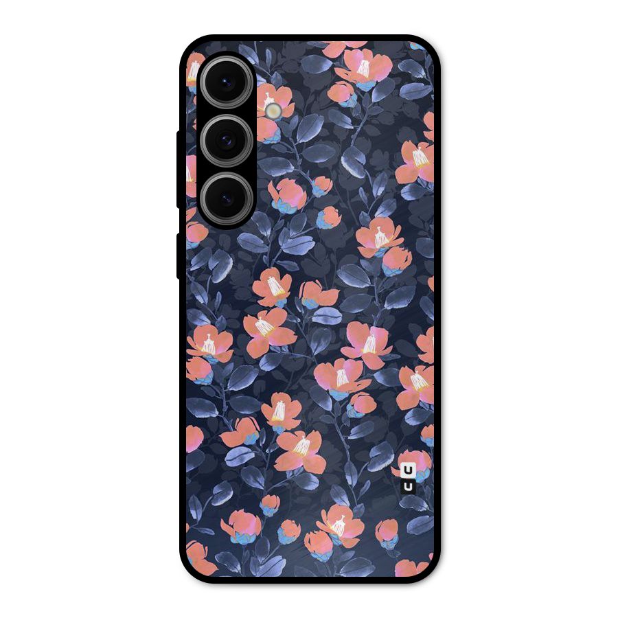Tiny Peach Flowers Metal Back Case for Galaxy S24 FE