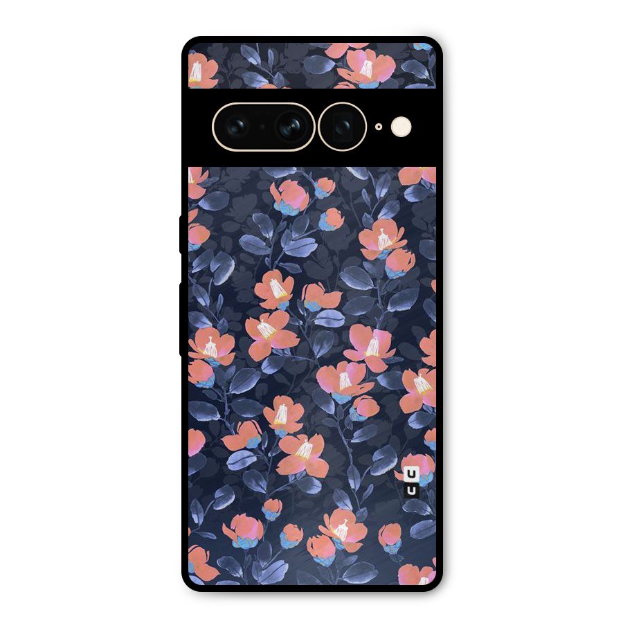 Tiny Peach Flowers Metal Back Case for Google Pixel 7 Pro